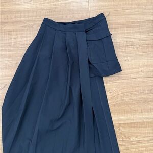Zara Navy High Low Skirt